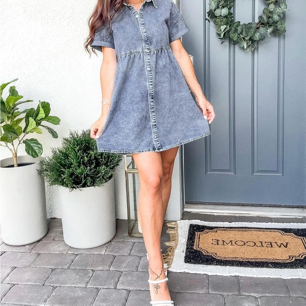 Denim Short Sleeve Dress
